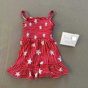 NWOT NEW Little Sleepies Stripes and sparkles tank smocked dress 6-12mo